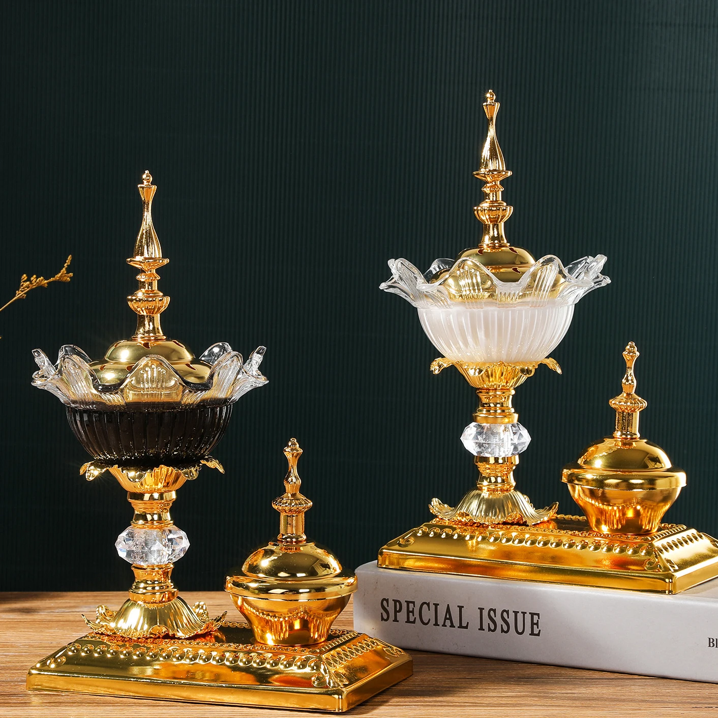 Arabian Incense Burner Middle Eastern Crystal Spice Jar Home Decoration Party Home Decoration