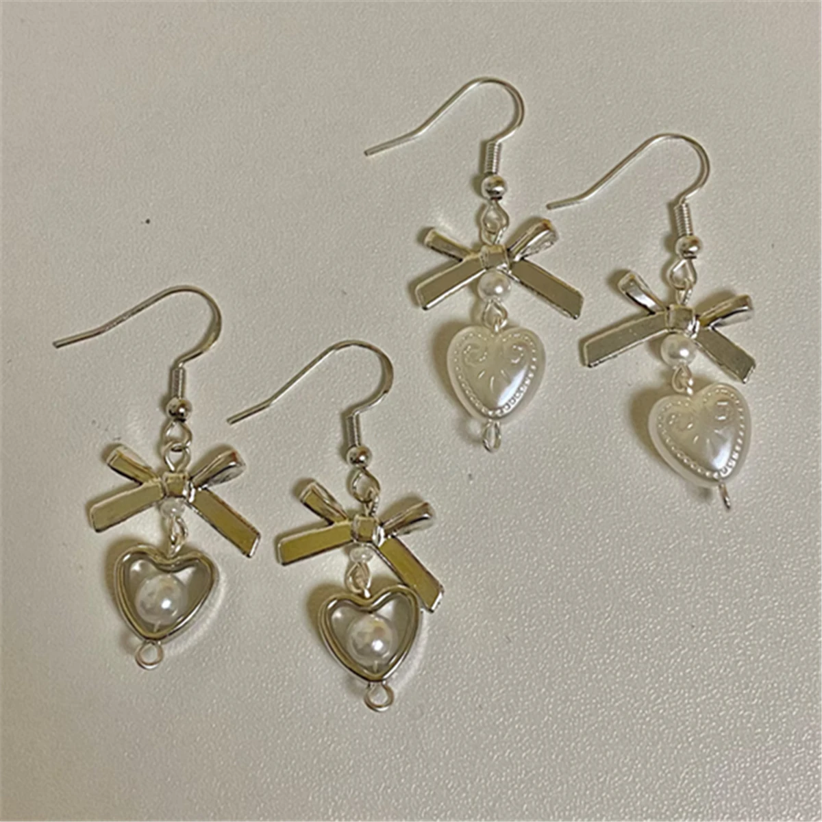 Aesthetic Y2k Aesthetic Earrings Coquette Bow Heart Short Jewelry Gift for Girlfriend Fairycore Balletcore Vintage Statement
