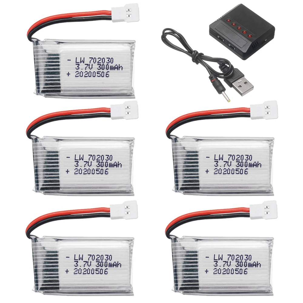 3.7V 300Mah Lipo Batterij En Oplader Voor Udi U816 U830 F180 E55 Fq777 Fq 17W Voor Hubsan H107 Voor Syma X11c Fy530 Rc Drone Batterij