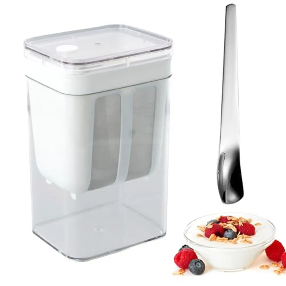 Yogurt Filter Greek Yogurt Maker Whey Separator With 304 Stainless Steel Mesh For Cheese Nut Milk Sauce Tea Kitchen Tool White