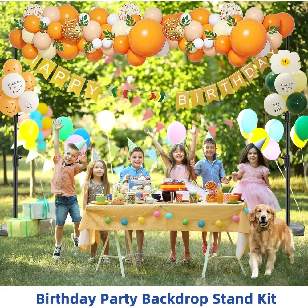 Heavy Duty Backdrop Stand with Base, 10ftx10ft Pipe and Drape Stand Adjustable for Parties Wedding Birthday Decoration