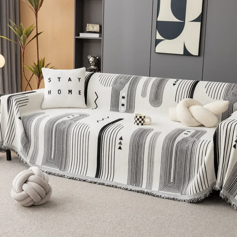 Chenille Sofa Blanket Double Sided Universal Couch Towel Bedsheet Non Slip Dust-proof Furniture Protector Cloth for Living Room