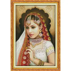 Joy Sunday Oriental Beauty Cherish Cross Stitch Kit Counted Printed Canvas 14CT 16CT Home Decor DIY Embroidery Needlework Set