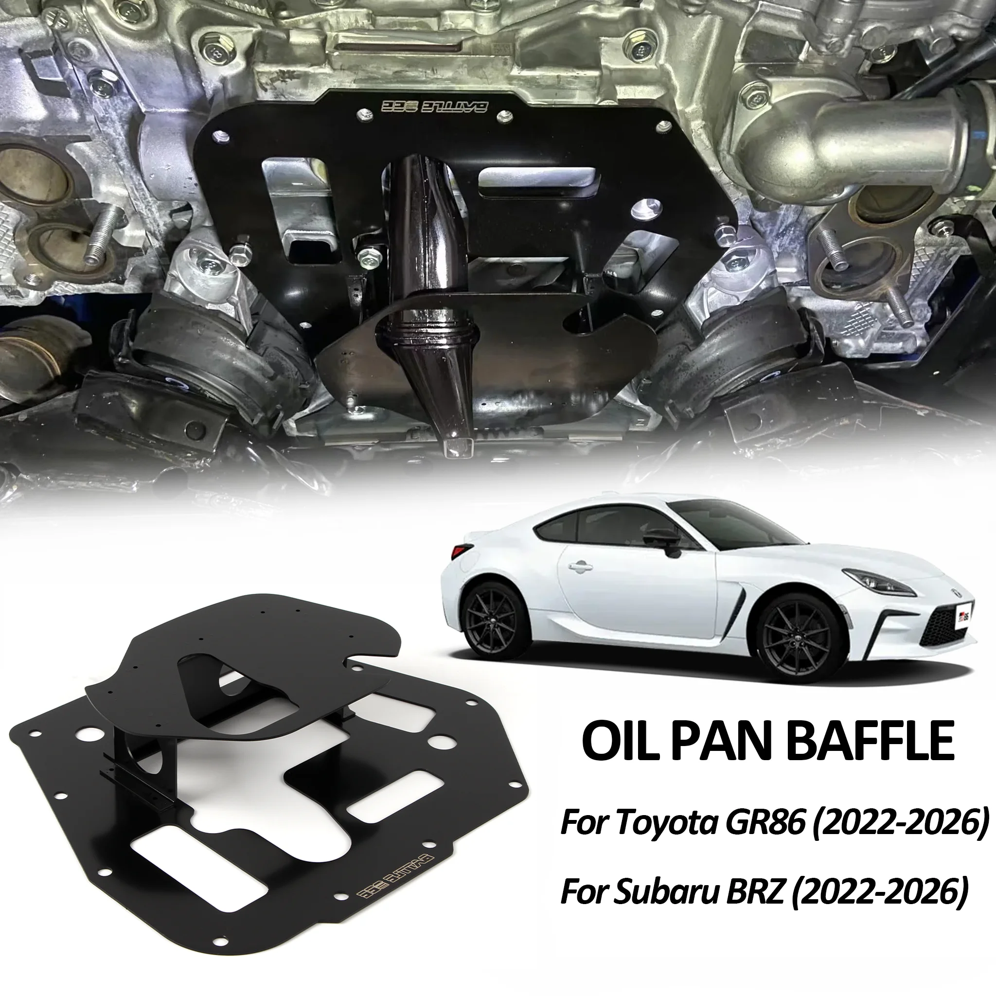For Toyota GR86 Subaru BRZ 2022-2026 Oil Pan Baffle Chassis Skid Plate FA24 Engine Race Track Modification 304 Stainless Steel