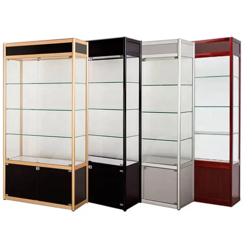 (customized)Showroom Bulletproof Glass Cabinets Retail Store Lockable Display Commercial Wall Showcase Glass Disp