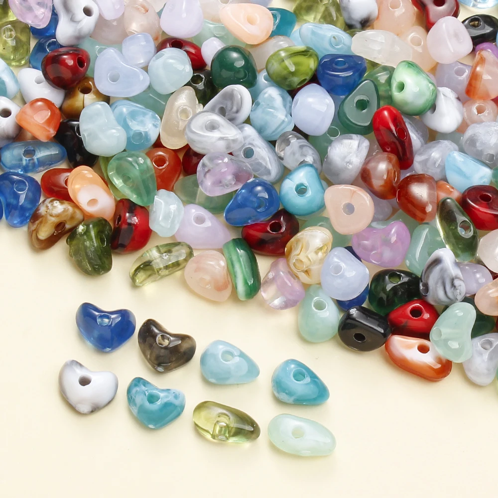 180 Stück gemischte unregelmäßige Acrylperlen 4-9mm bunte Kunststoff-Abstandsperlen für DIY-Schmuckherstellung, Armbänder, Bastelzubehör – Detail 11