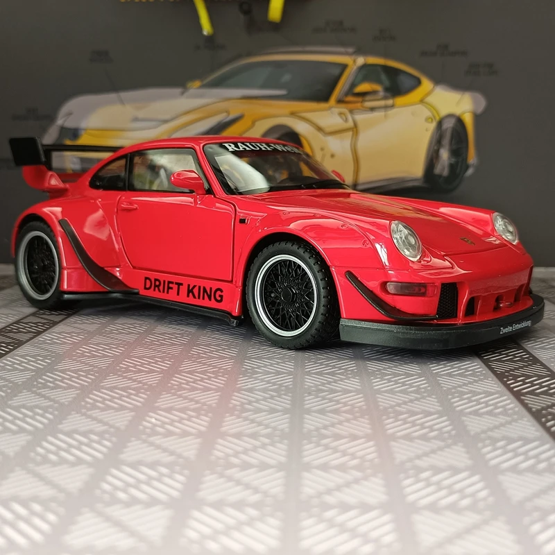 

Модель автомобиля Porsche RWB993 из сплава, масштаб 1:22, с открывающимися дверями, передним капотом и крышкой багажника.