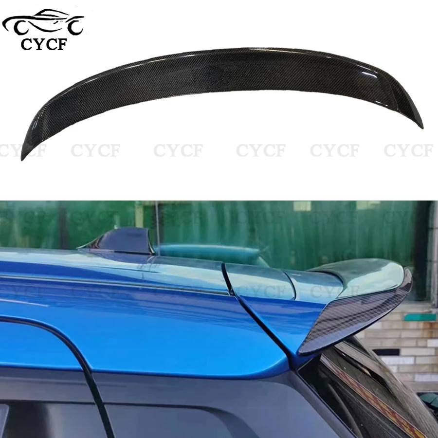 For Suzuki Swift Sports ZC33S Real Carbon Fiber  Car Rear Trunk Spoiler Tail fins Lip Wing Lip Extension Body Kit