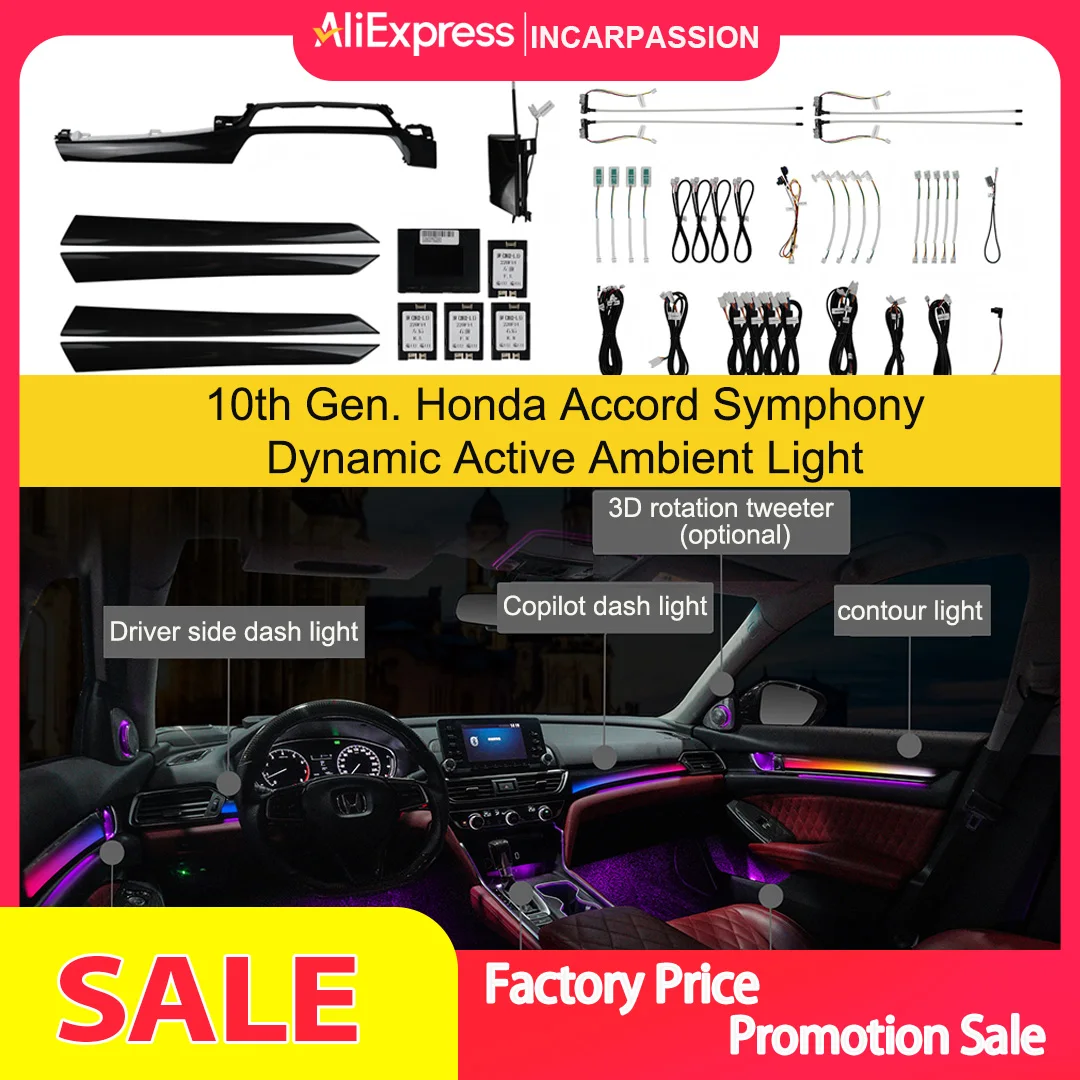 LED Light Kits Suitable 10th Gen. Honda Accord Symphony Dynamic Active Ambient Light Upgrade Symphony Led Car Interior