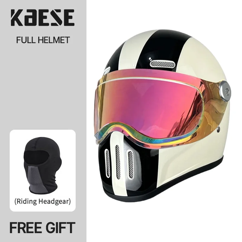 White Black Line Fiberglass Full Face Helmet Motorcycle Racing Capacete De Moto Motociclista Para Motocross Kask Casco