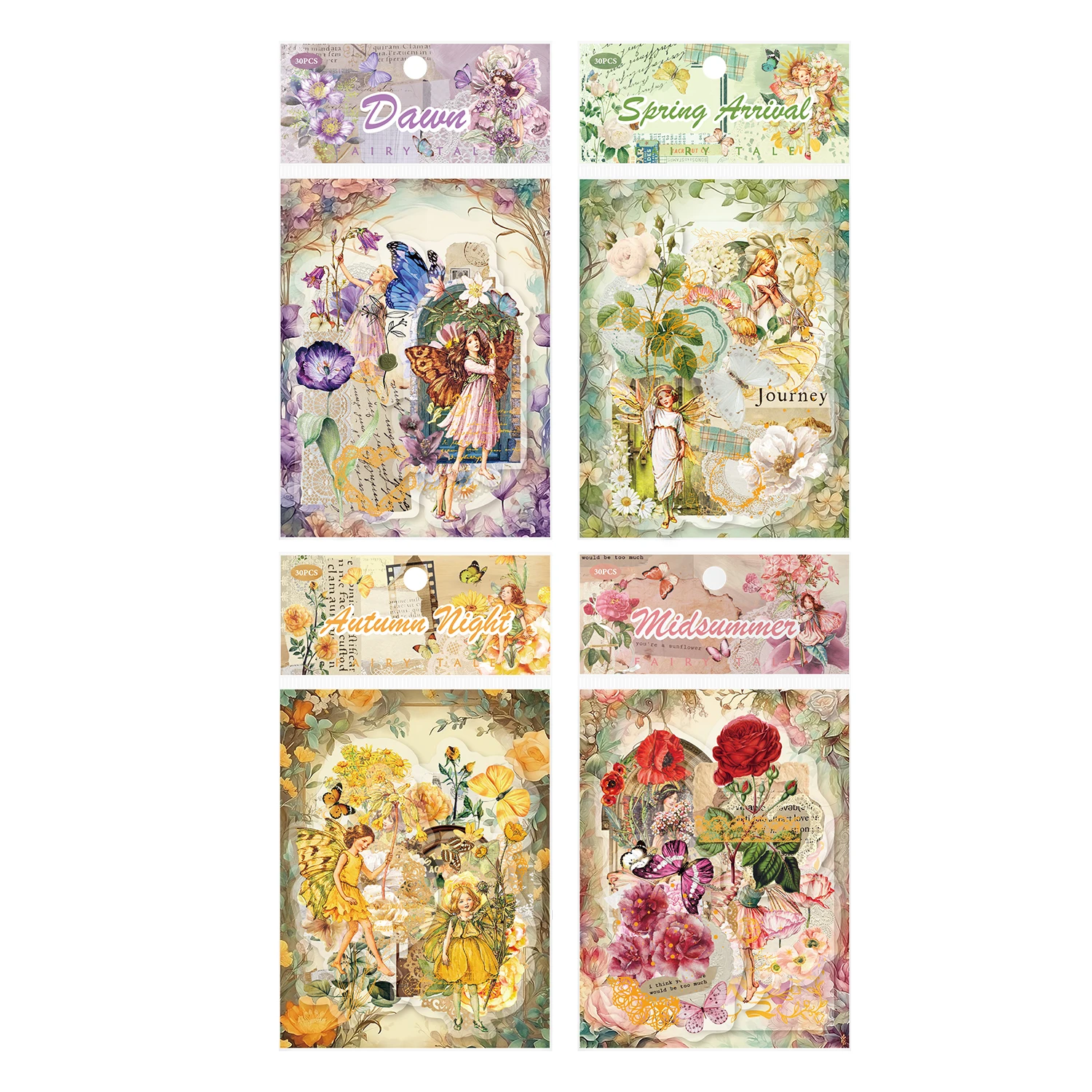 8Packs/Lot Grand Fantasia Retro Bronzing Huisdier Sticker