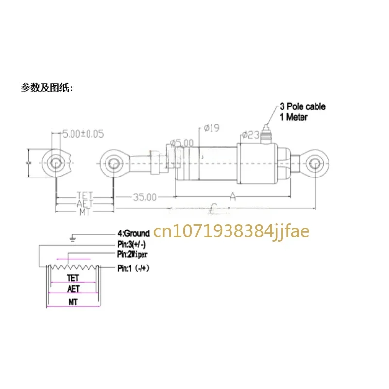 Circular Hinge Displacement Sensor LPZ34-AP-150mm Surface Crack Monitoring Settlement Displacement Detector