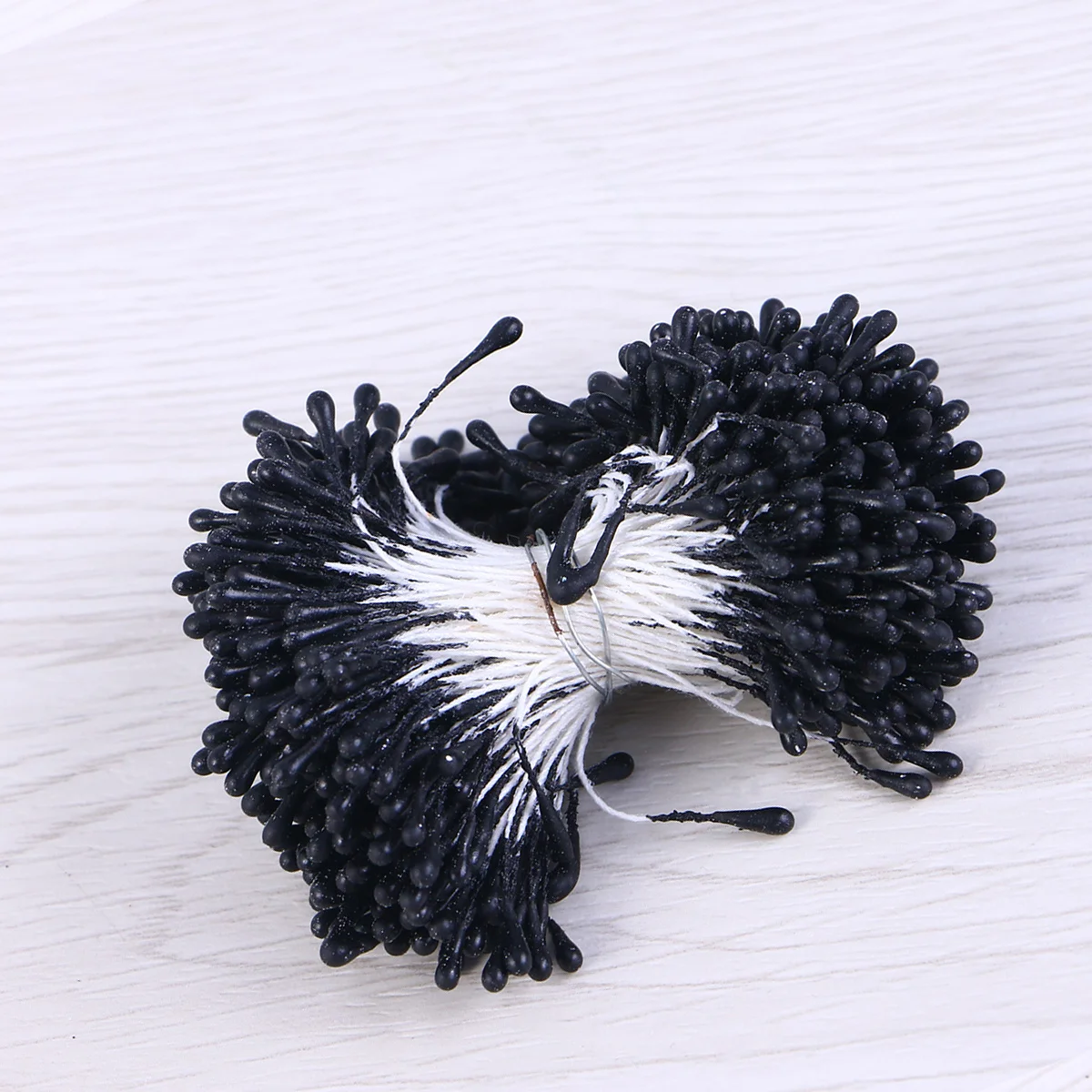 

400Pcs Double-Ended Pearl Artificial Floral Suitable for Flower Making Craft Scrapbook Decoration Black
