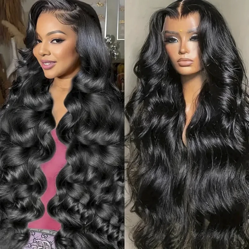 200 Density 30 40 Inch Body Wave 13x4 HD Transparent Lace Front 100% Human Hair Wigs 13x6 Lace Frontal Wigs For Black Women