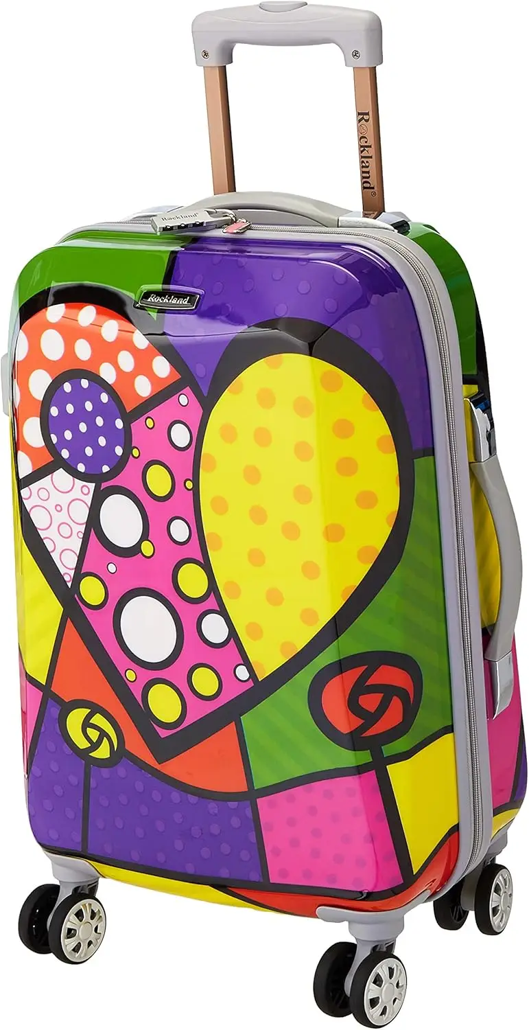 

20" Hardside Spinner Wheel Carry-On Luggage with Heart Design, Lightweight and Durable for Travel