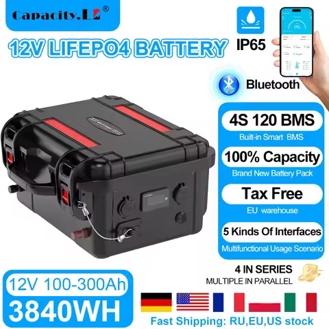 12v 100ah Lifepo4 battery 120ah Rechargeable Battery 200AH Battery Pack 300ah For RV Motor Outdoor Camping Part Solar Inverter