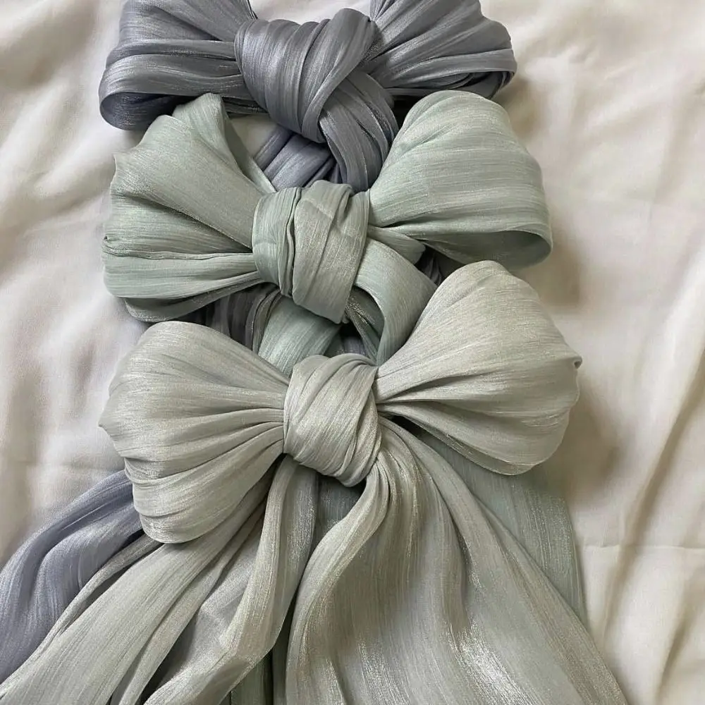 High Qulaity Solid Color Silk Scarf Chiffon Long Sunscreen shawl Soft Shining Sunscreen Headscarf Outdoor