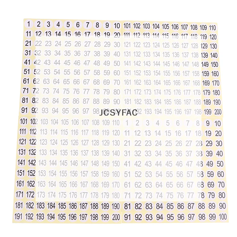 1-200 Nail Polish Number Sticker Label Gel Varnish Glue Bottle Lipstick Nails Tip Display Mark Numbering Manicure Tool 15 Sheet