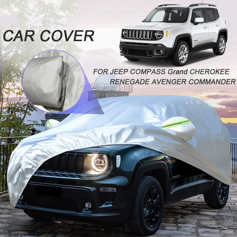 210T Polyester For JEEP AVENGER CHEROKEE COMMANDER COMPASS GRAND CHEROKEE PATRIOT RENEGADE WAGONEER Waterproof Car Cover ANTI-UV