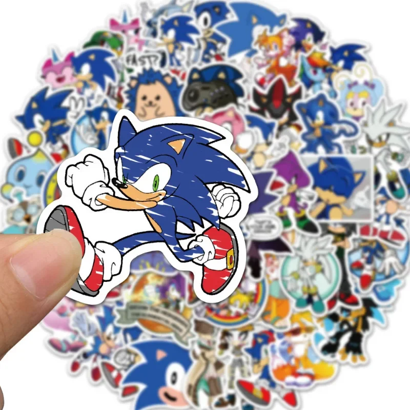 50PCS Adventure Game Hedgehog Sonic Cartoon Graffiti Stickers Notebook IPad Computer Luggage Waterproof Sticker Decoration