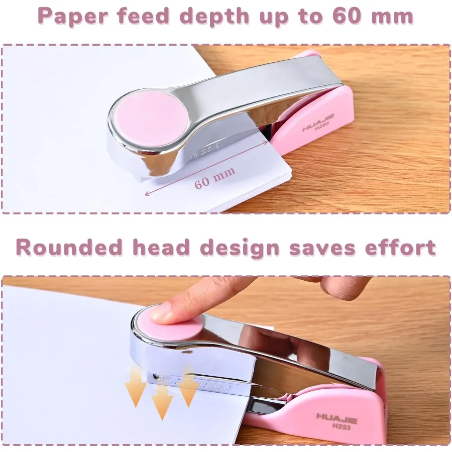 دباسة سطح المكتب المعدنية مع 2000 دبوس قياسي بسعة 25 ورقة مربى جهد منخفض مجاني للوازم المكتبية في الفصول المكتبية P