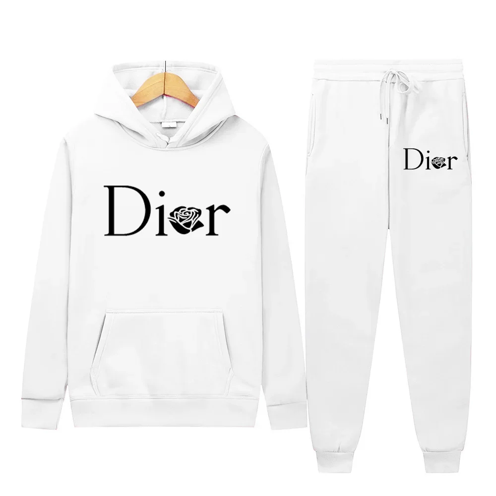 WK001 autumn and winter new brand print set, hooded shirt+pants two-piece set, fashionable casual sportswear sweatshirt hoodie