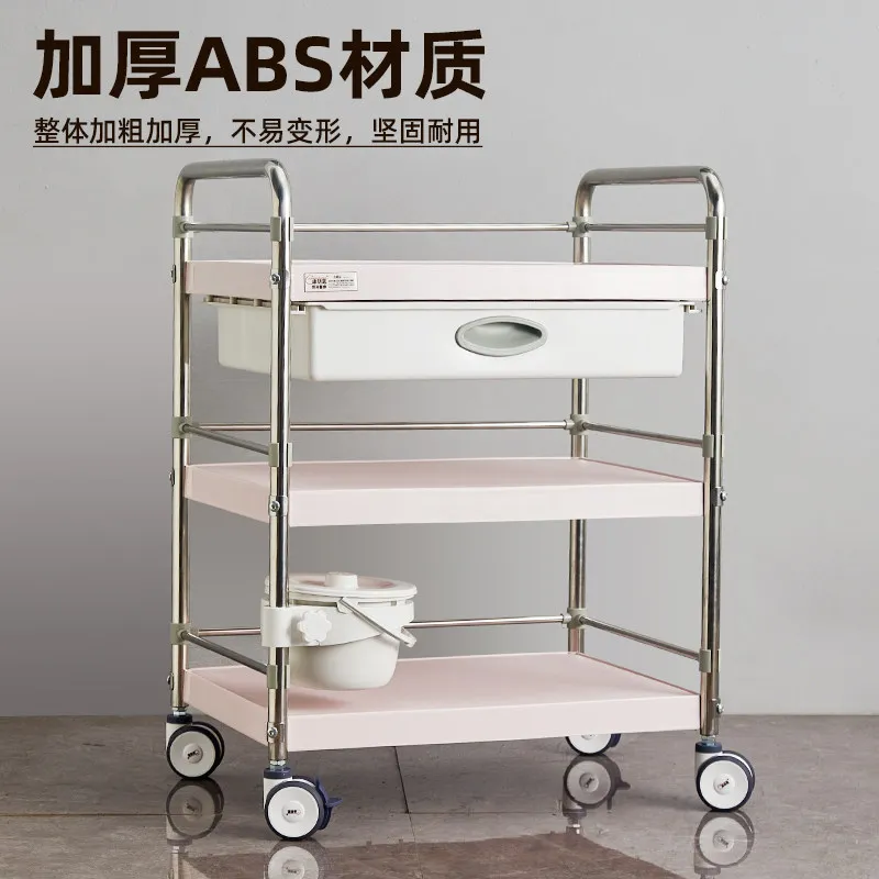 medical-steel-plastic-instrument-trolley-three-layer-with-drawers-abs-beauty-salon-clinic-multifunctional-silent-storage-trolley
