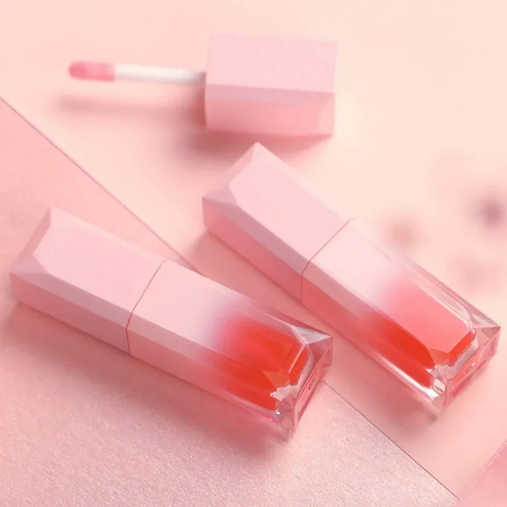 10pcs 5ml Mini Gradient Pink Lip Gloss Empty Tubes Refillable Lip Balm Container Lip Glaze Tube with Wand Silicone Portable Tool