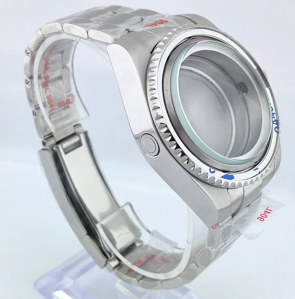 Boîtier de montre NH35 43mm, boîtier en acier inoxydable 904L, verre saphir, étanche, adapté au mouvement NH35/NH36