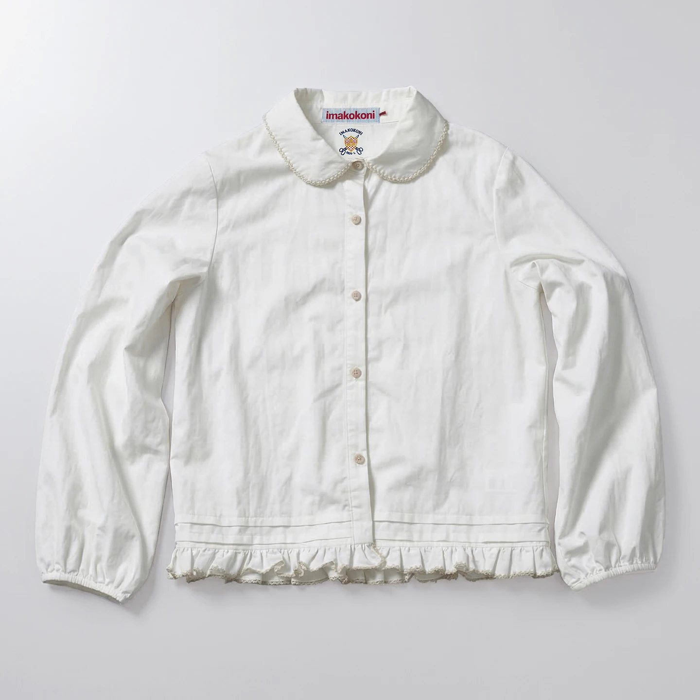 

Forest style doll collar shirt imakokoni 2026 spring art white fungus edge long sleeved top 265386