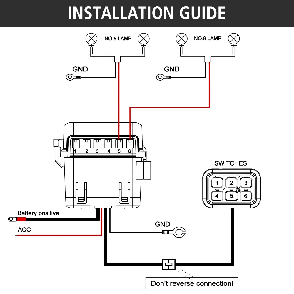 Control Panel Combination Switch On Off Switch Car LED Switch Panel Light Switches 6 Gangs Light Senstive Car accessories 12V