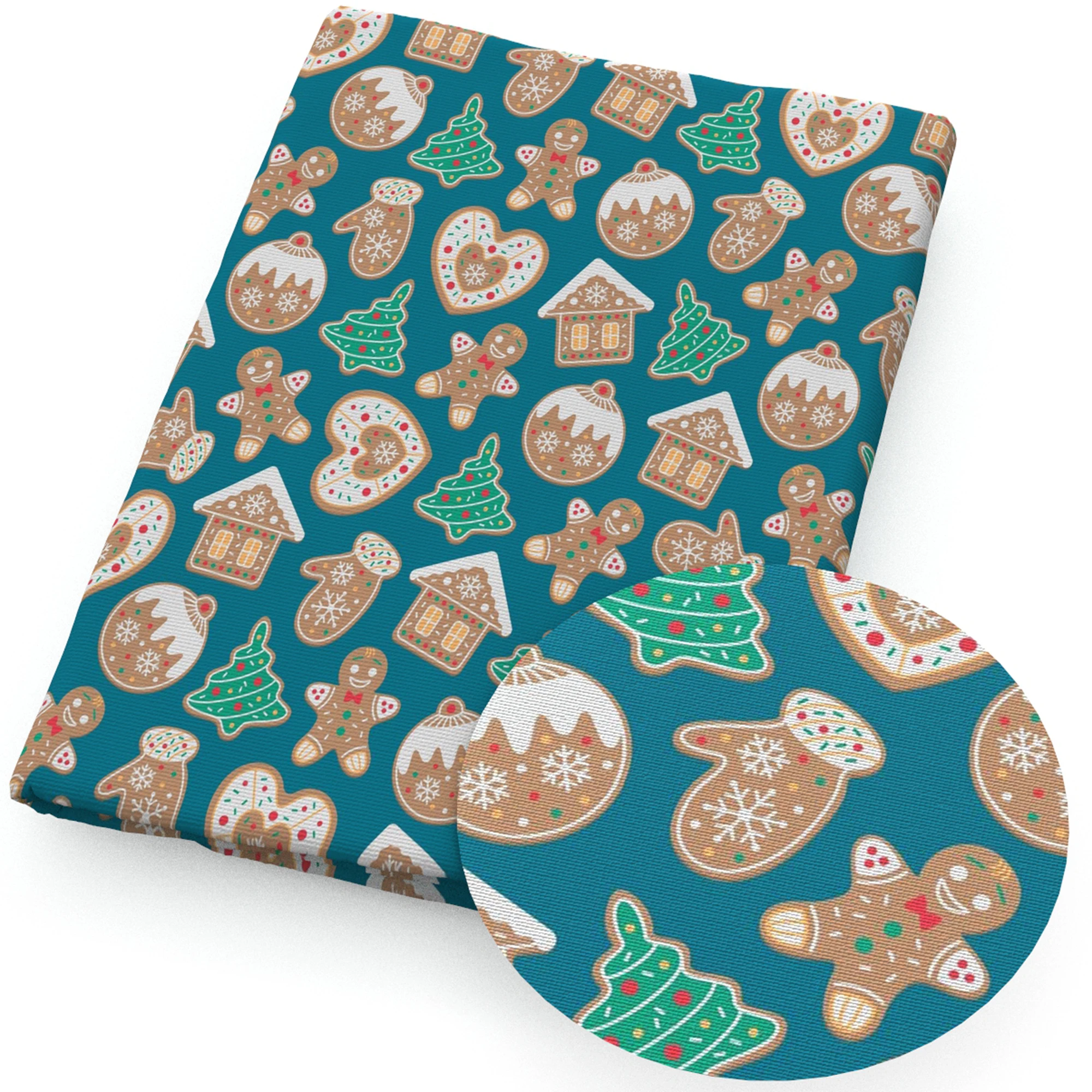 50*145cm Christmas Present Polyester Or Pure Cotton Fabric Print Cloth Sheet Handmade Mask Material DIY Dress Supplies Home Text