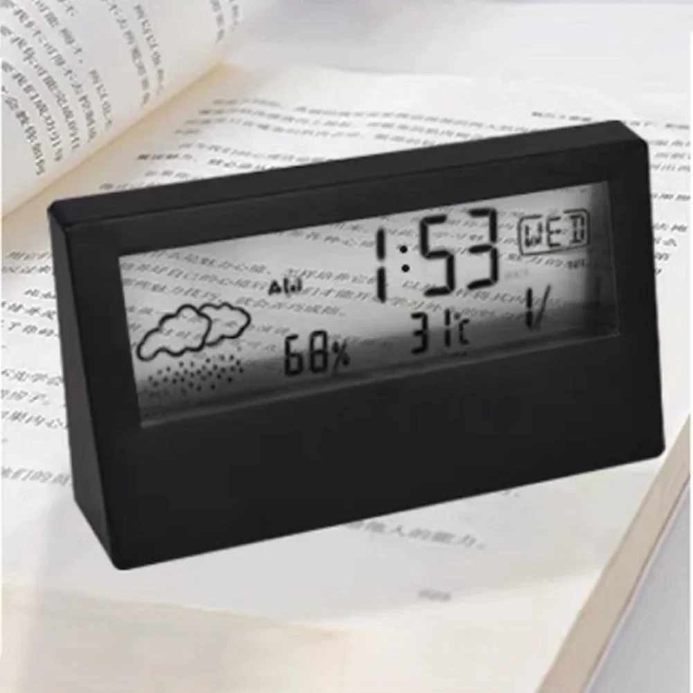 Thermohygrometer Clock for Creative Weather Display Small Alarm Clock with Temperature and Humidity Information