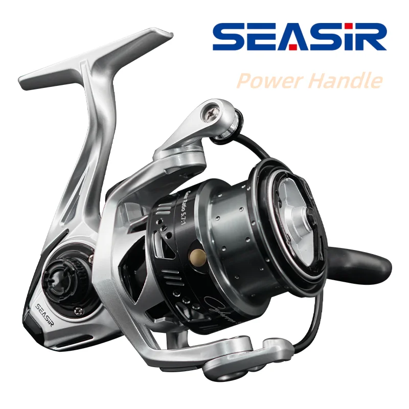 SEASIR Cyberron Spinning Angelrolle 13 kg Max Drag 5 + 1 Kugellager Aluminium Spule Power Griff