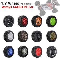 4PCS 75mm Wheel Off Road 12mm Hex Colorful Rim Tire for 1/10 1/14 1/16 RC Racing Cars Wltoys 144001 Traxxas Trx4 Spot Goods