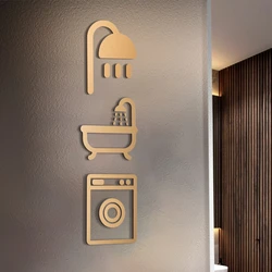 MD Acrylic Door  Sign WIFI No Smoking Bedroom Washer Lift Stair Arrow Tool Cafe Bathtub Shower Dress Room Customize Wall Symbol