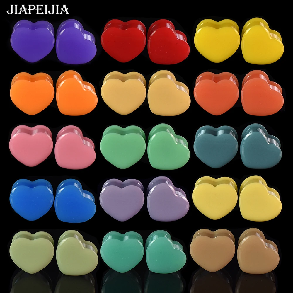 6-30mm Heart-shaped Ear Gauges Tunnels Plugs Ear Expander Stretching Starter Body Jewelry