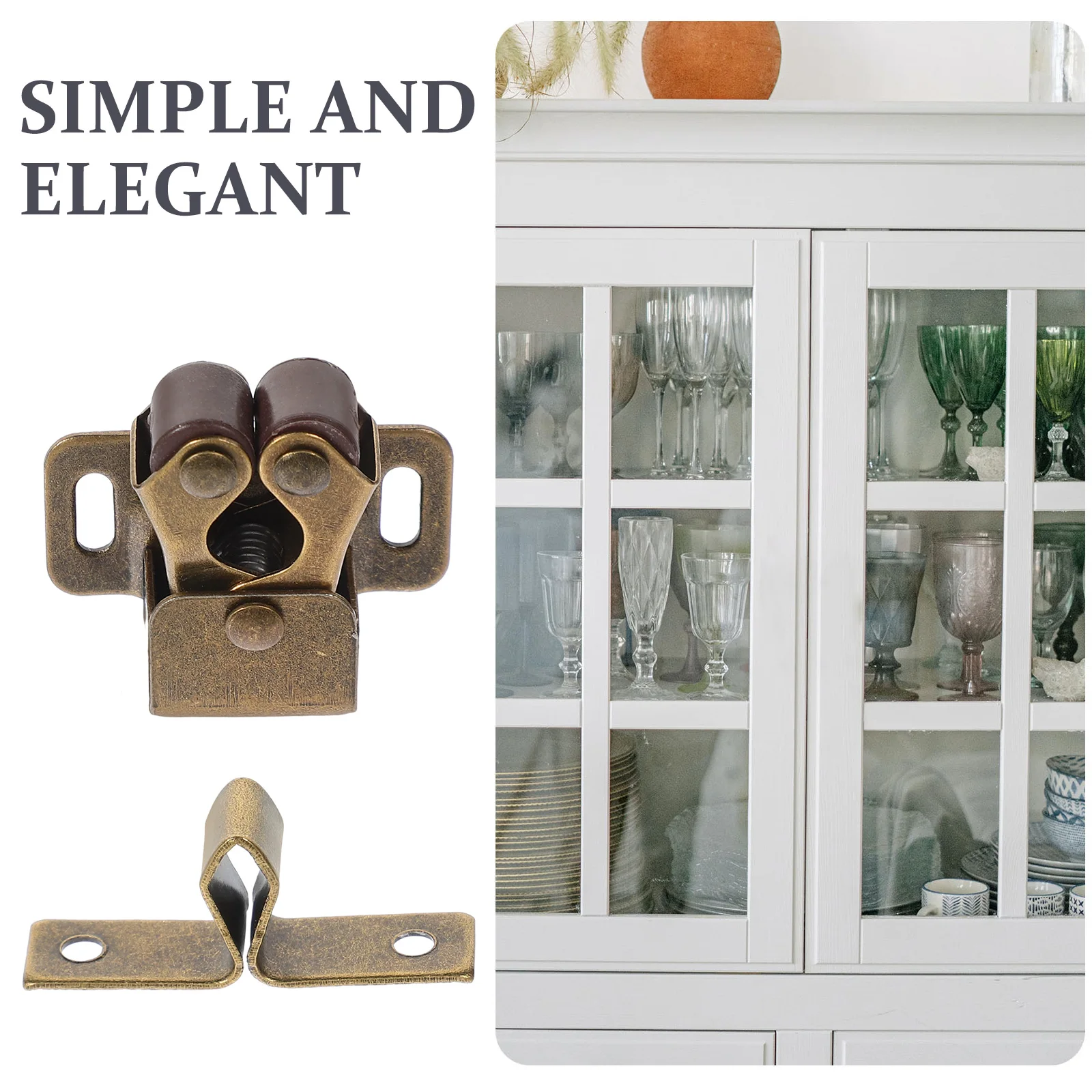 

20pcs Door Catch Door Toggle Clip Closet Ball Catch Latch Catcher Silver Durable Thick Material Kitchen Bedroom Use