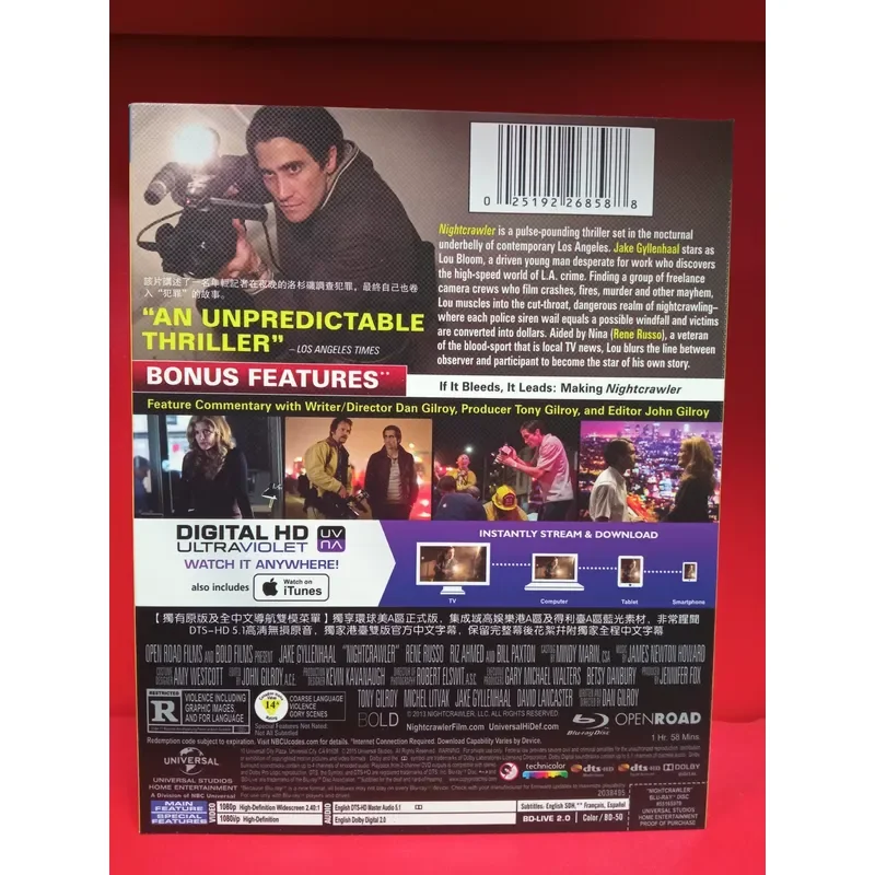Blu-ray Disc Nightcrawler Movie Sealed Box Unopened Real Photo Authentic Product