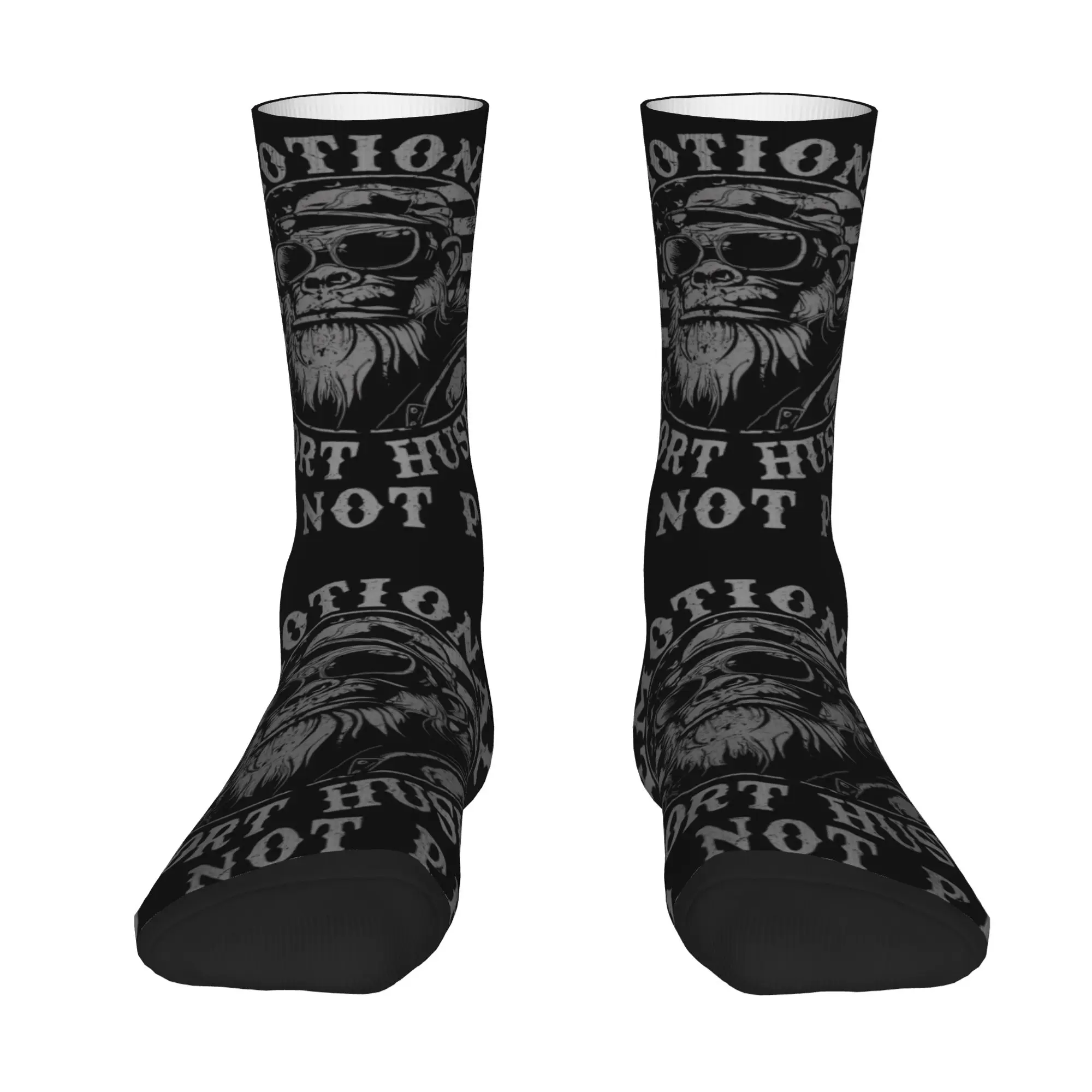 1 Pair Funny Happy Men's Sock Emotional Support Husband Do Not Pet Funny Monkey Retro Harajuku Emotional Support Husband  Sock