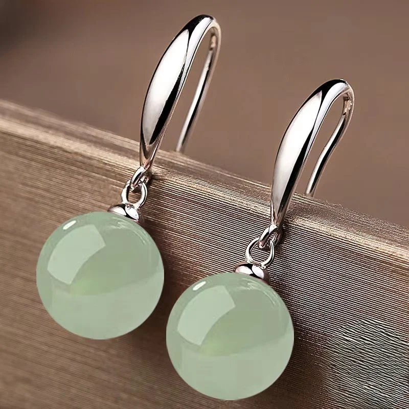 

Women Hanfu Earrings Imitation Hetian Jade Jasper Chalcedony Jewelry