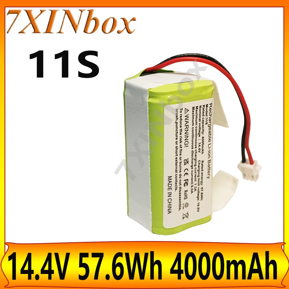 7XINbox 11S 14.4V 57.6Wh 4000mAh High capacity Replacement OEM Battery For Ecovacs Deebot N79S, DN622 Vacuum Cleaner Battery