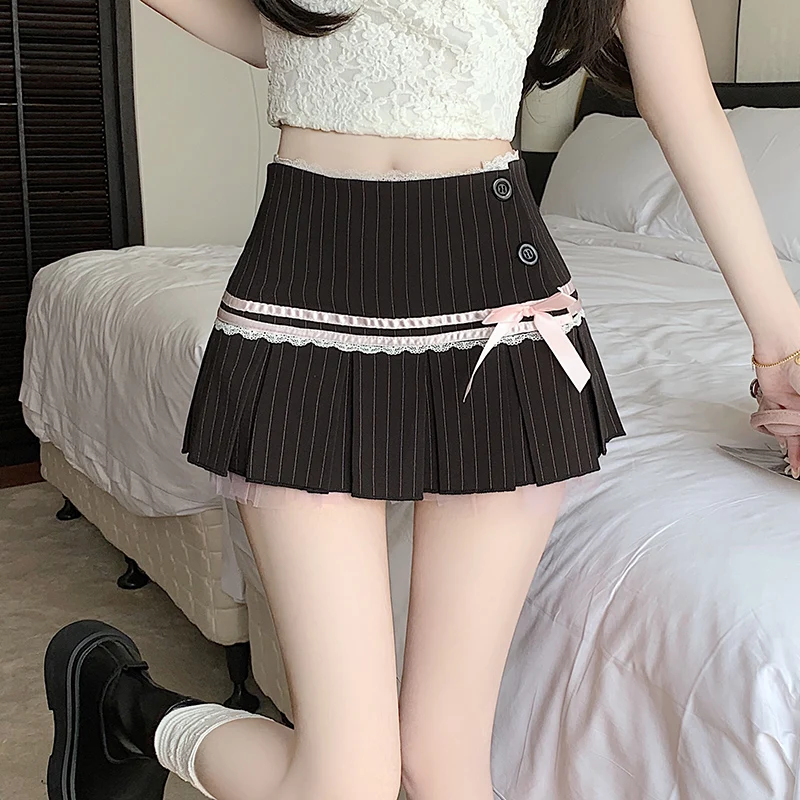 Pure Desire Sweet Sister  Knot Double Layer Pleated Skirt Pants Sexy Butt Exposure Dancing Net Red Broadcast Short S...