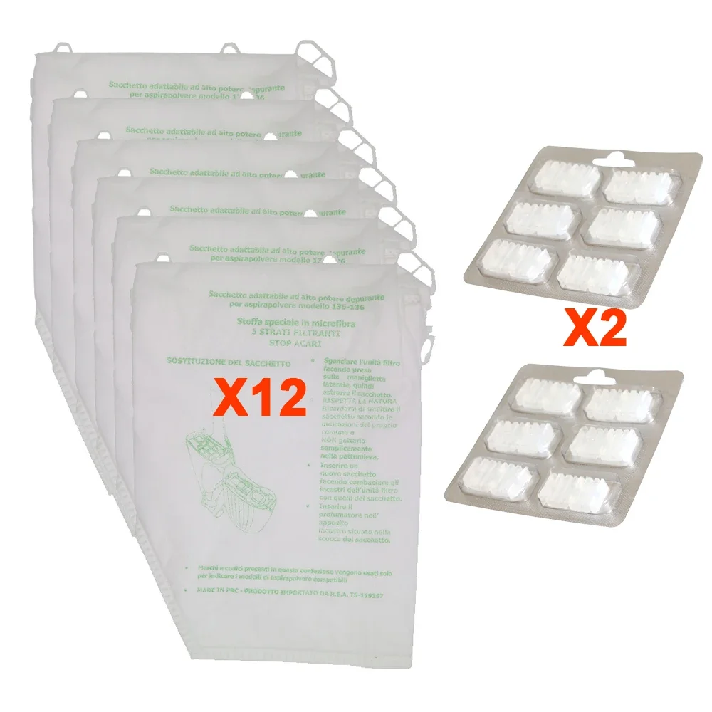 Freshener + Dust Bags for Vorwerk VK135 VK136 FP135 FP136 Kobold135 Kobold136 VK369 Vacuum Cleaner Accessories Dust Bag