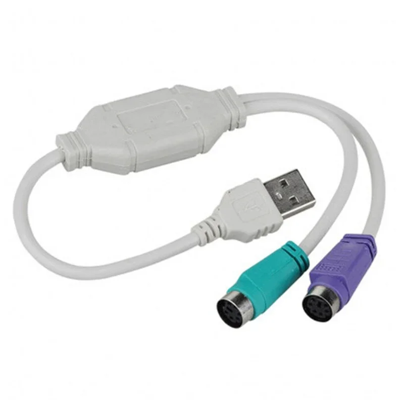1PC USB To PS/2 PS2หญิงแปลงสายเคเบิลแปลงอะแดปเตอร์คีย์บอร์ด