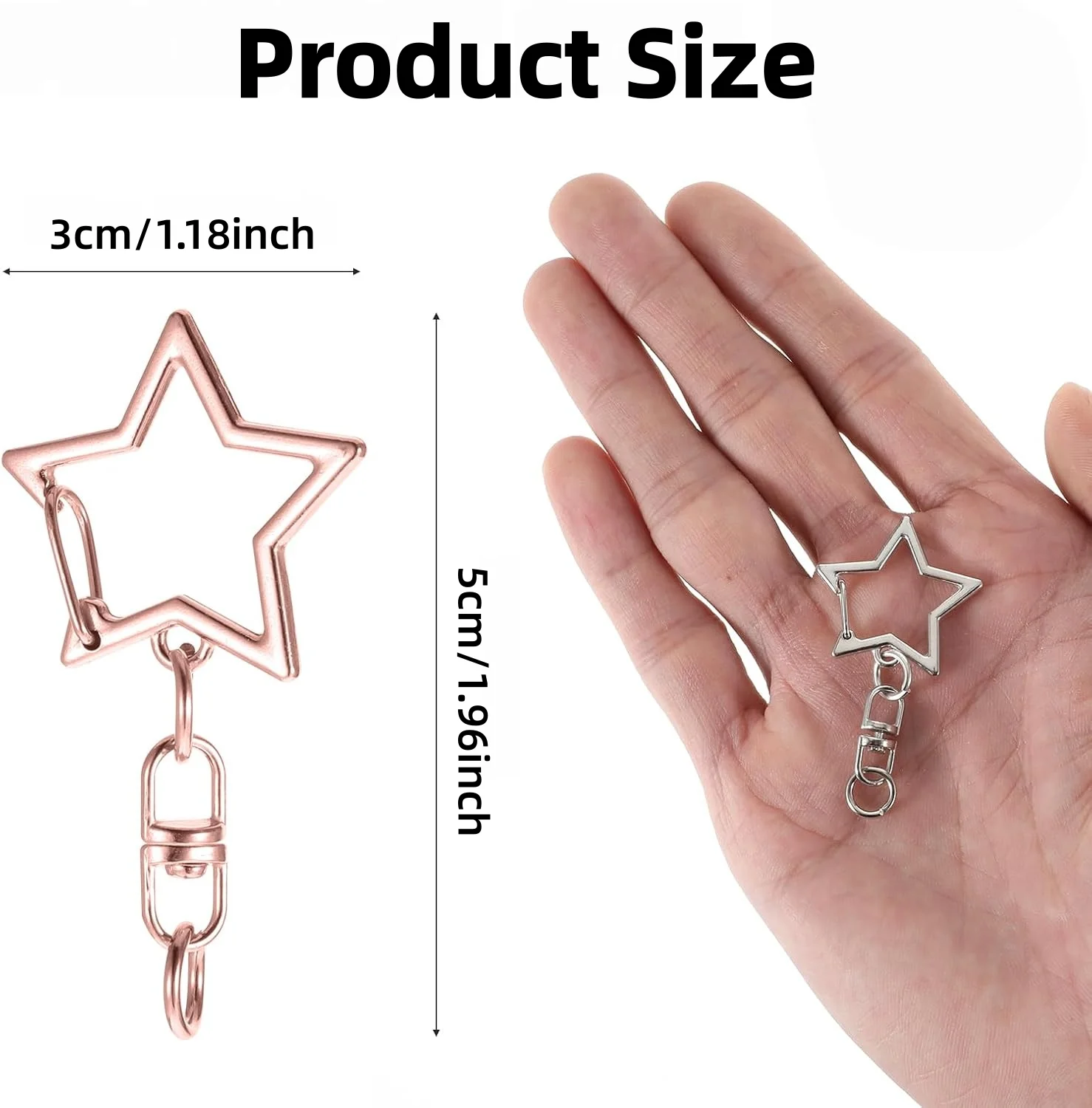 Picture 3: 20/30sets star-shaped alloy lobster claw buckles with rings,suitable for DIY crafts ,holiday gift,bag,keychains,doll accesories