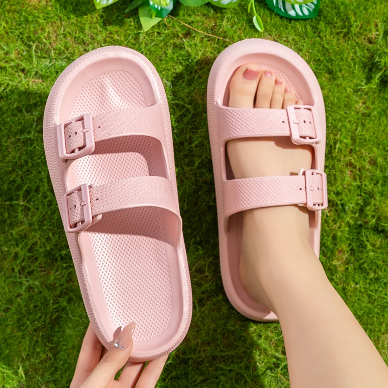 Modische Slide-Sandalen für Damen, Sommer, bequeme EVA-Plateau-Hausschuhe für drinnen und draußen, atmungsaktive Hausschuhe mit weicher Sohle – Detail 12