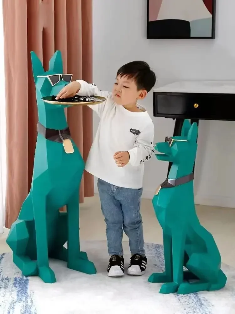 HotLarge, Creative, Floor-to-ceiling, Gentleman Dog, Ornament Light Luxury Living Room Decoration TV Cabinet, Home, Tray, New Ho