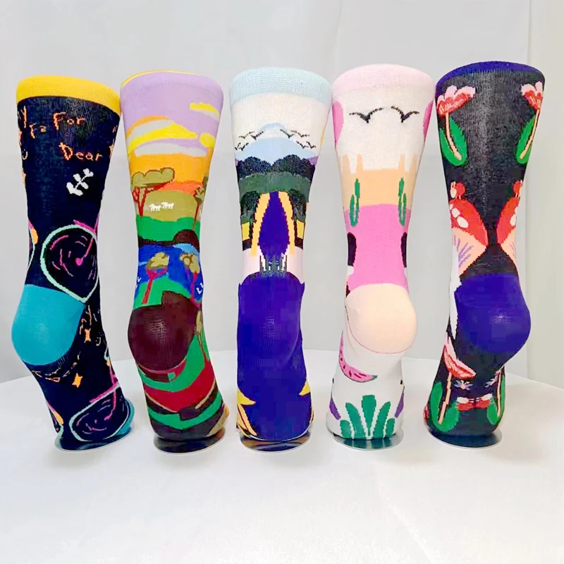 New FashionTrend Women Socks Street Hip Hop Happy Personality Sports Skateboarding Fun Stocking Good Quality Hot Sell Girl Gift