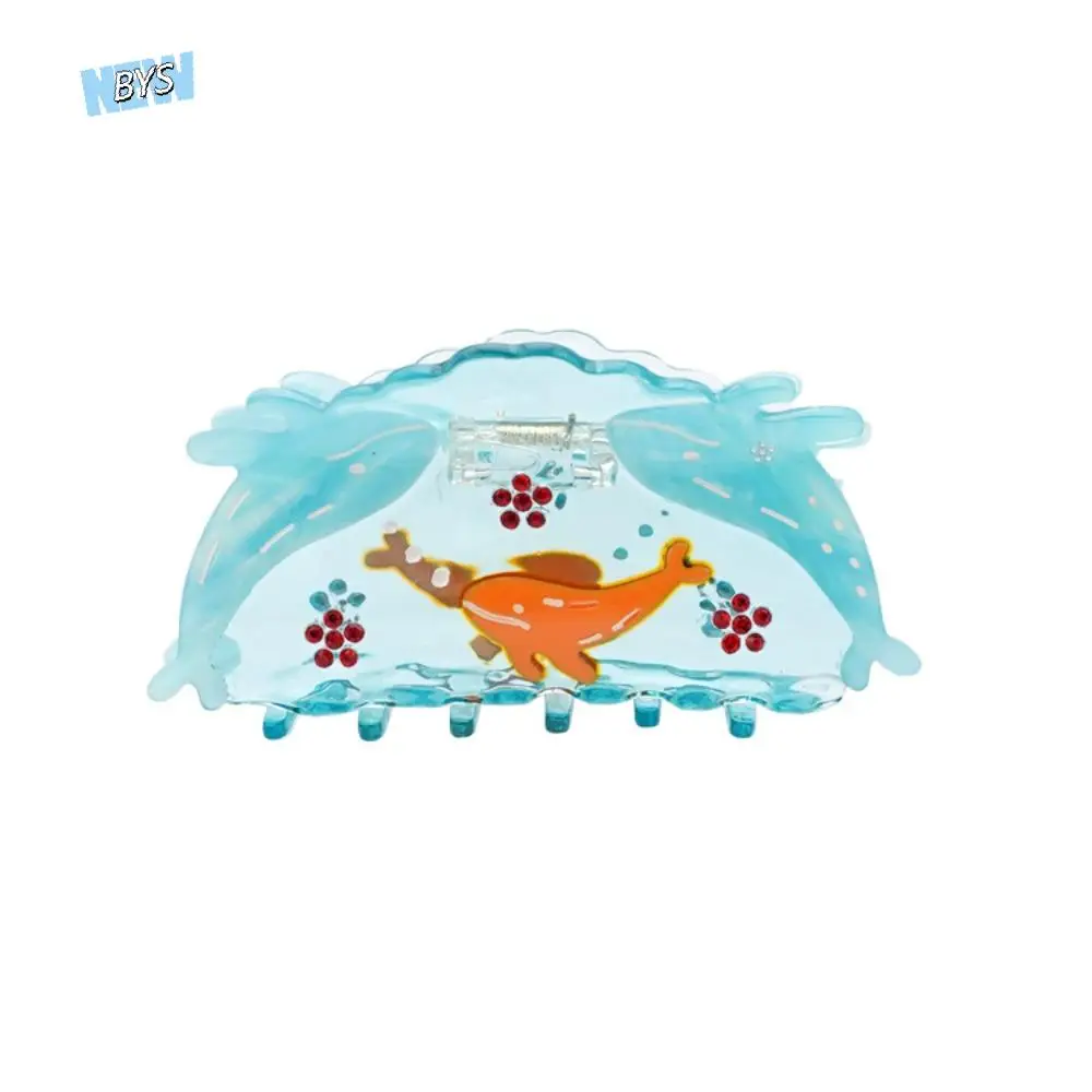 

Sweet Hair Clip Ocean Fish Hair Grab Hairpin Shark Clip Blue Whale Hair Claw Geometry Headwear Acetic Acid Shark Clip Streetwear